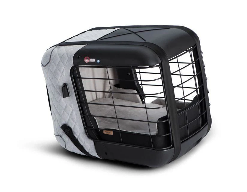 4pets®* Jaula de transporte Caree para perros y gatos, se fija de forma segura al asiento de cualquier pasajero, en color gris frío. - Image 21