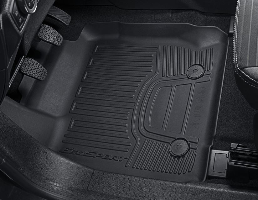 Ecosport Alfombrillas de goma delanteras, en color negro, estilo bandeja con bordes elevados. - Image 2