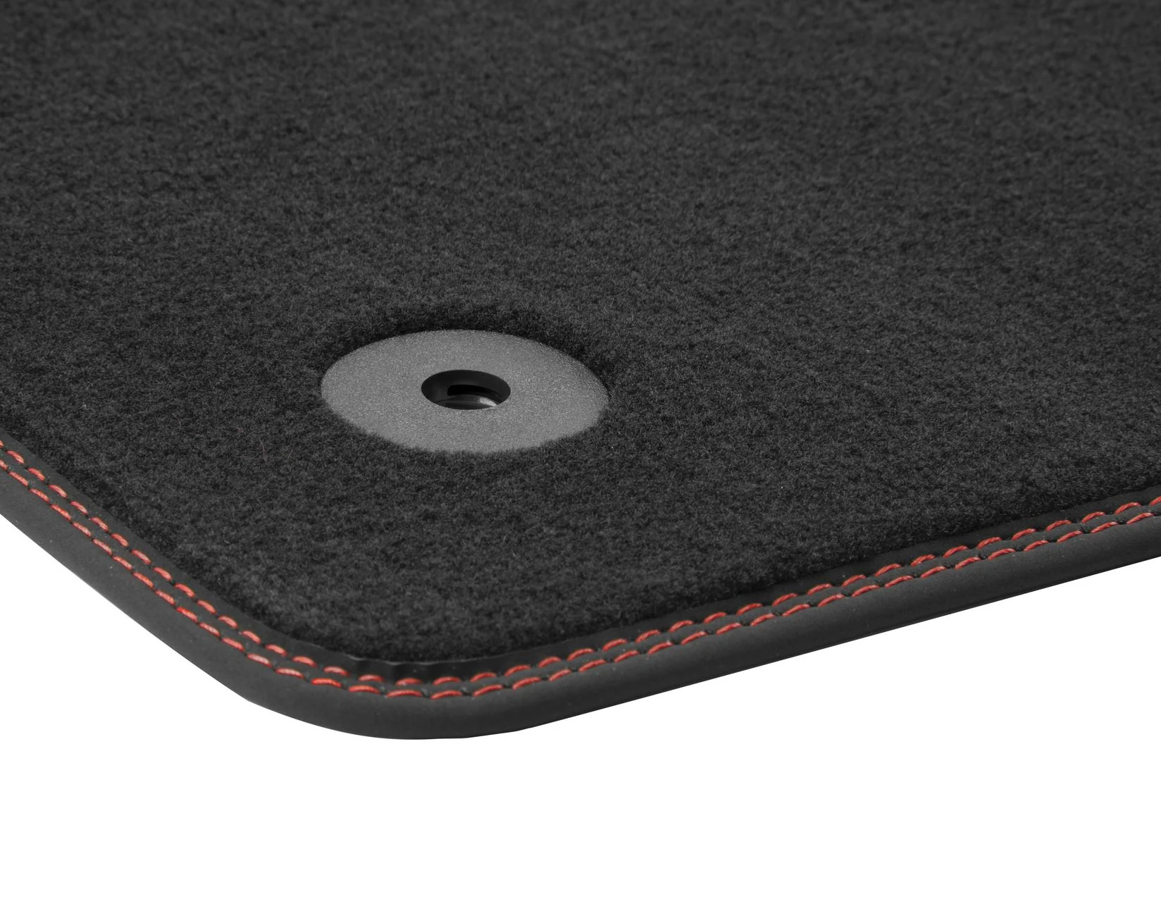 Focus Alfombrillas de terciopelo frontal, negro con costuras rojas - Image 5