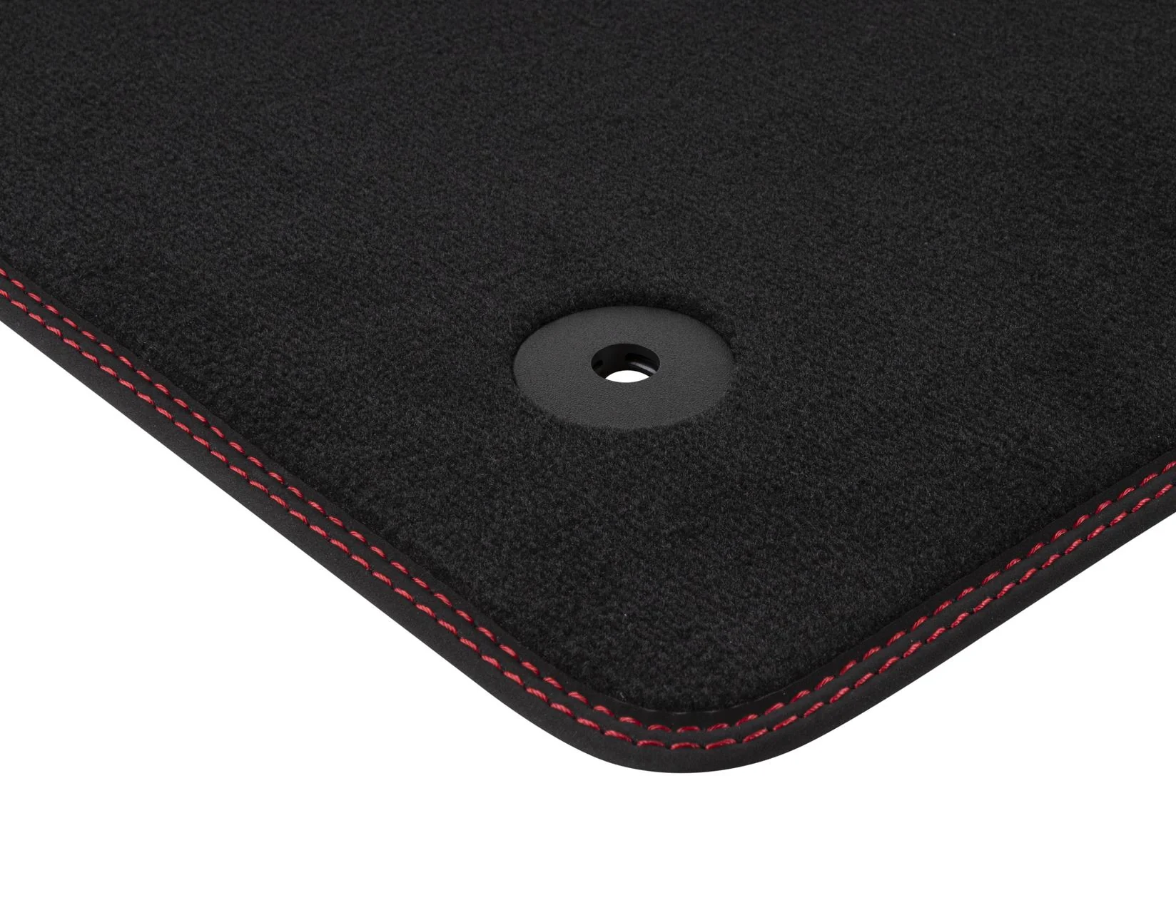 Focus Alfombrillas de terciopelo frontal, negro con costuras rojas - Image 6