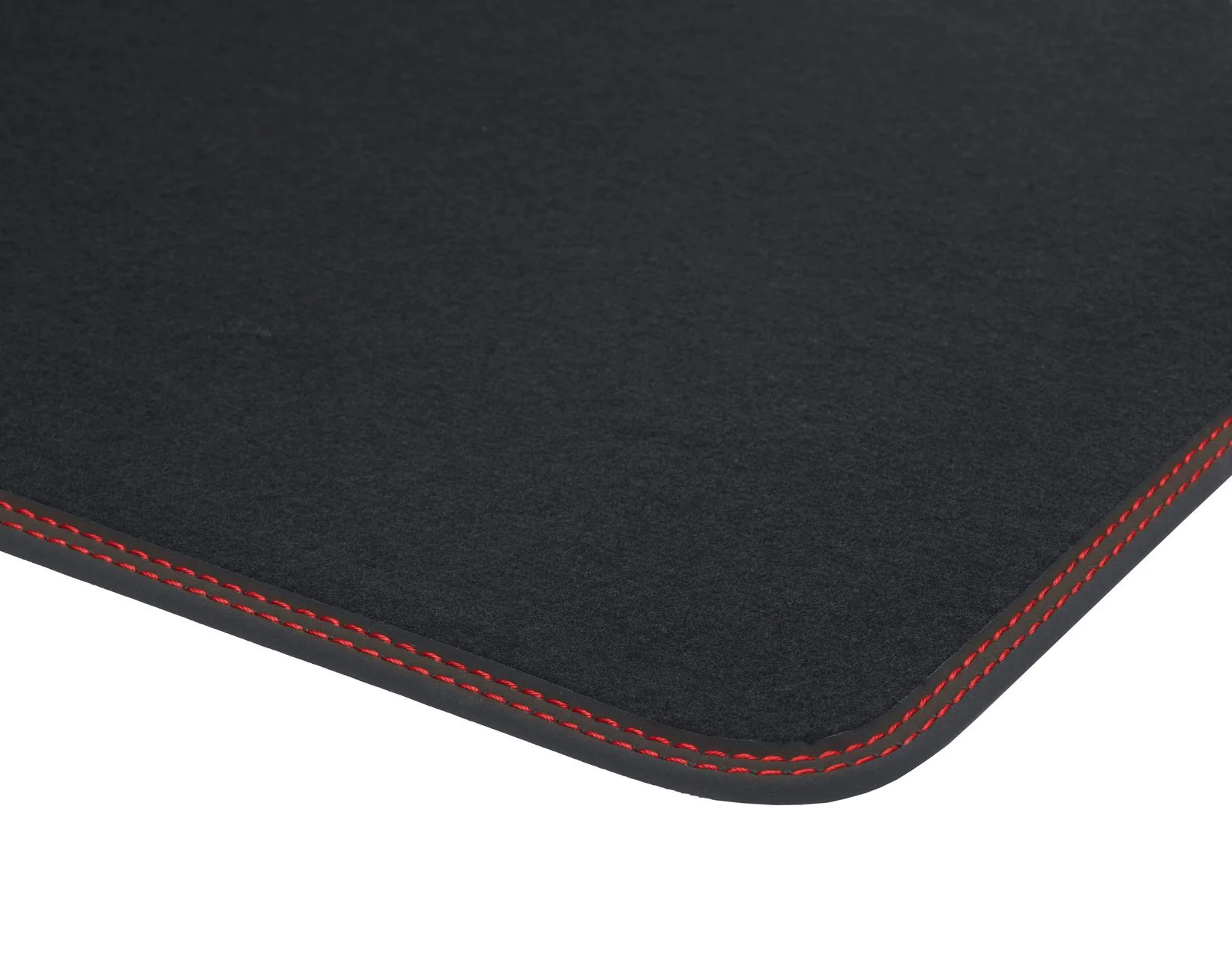 Focus Alfombrillas de terciopelo premium traseras, en color negro con costura en color rojo. - Image 7