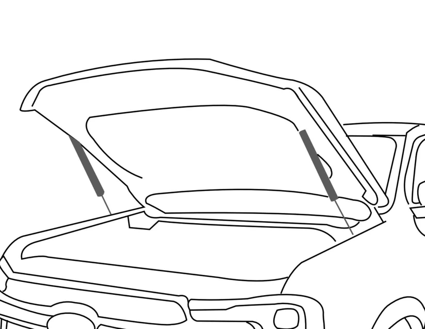 Ford Ranger desde 06/2022 Pickup Attitude* Kit de puntales para el capó - Image 2