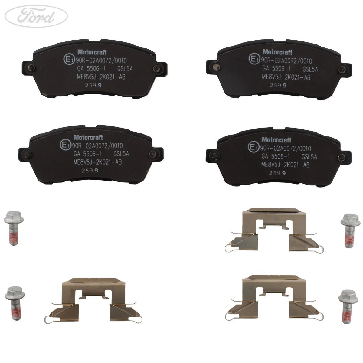 Juego de pastillas de freno delanteras Motorcraft originales para Ford Fiesta 2008-2016 2614604 - Image 9