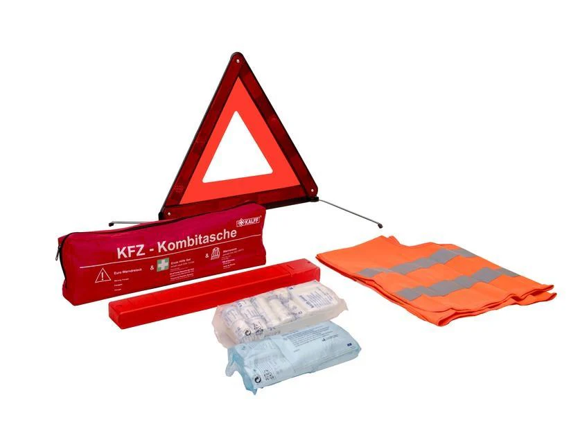 Original Ford Kalff Pack de seguridad Trio Kit de primeros auxilios Triángulo de advertencia Chaleco 2646612 - Image 7