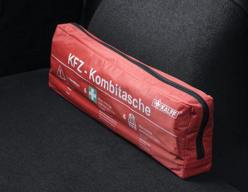 Original Ford Kalff Pack de seguridad Trio Kit de primeros auxilios Triángulo de advertencia Chaleco 2646612 - Image 9