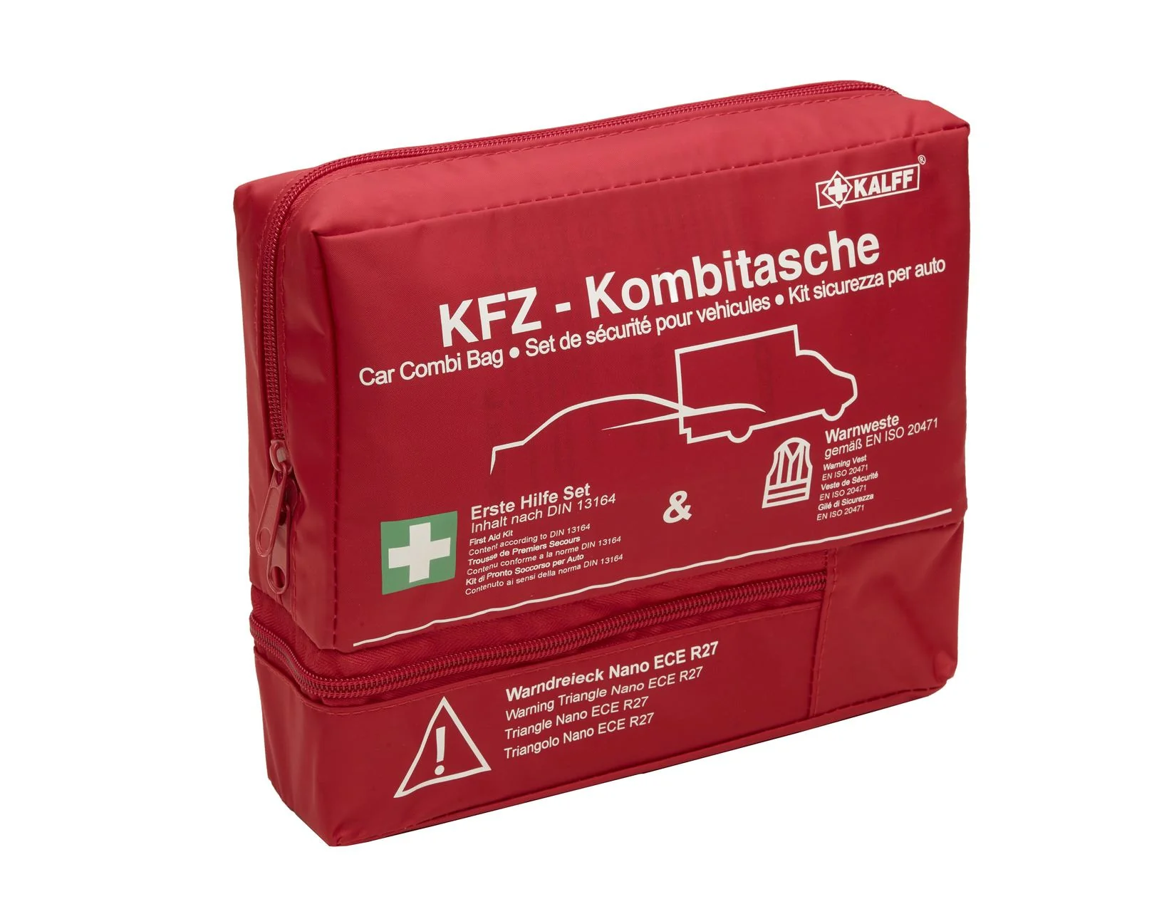 Kalff* Paquete de seguridad con bolsa de tela en color rojo,Nano "Trio" - Image 3