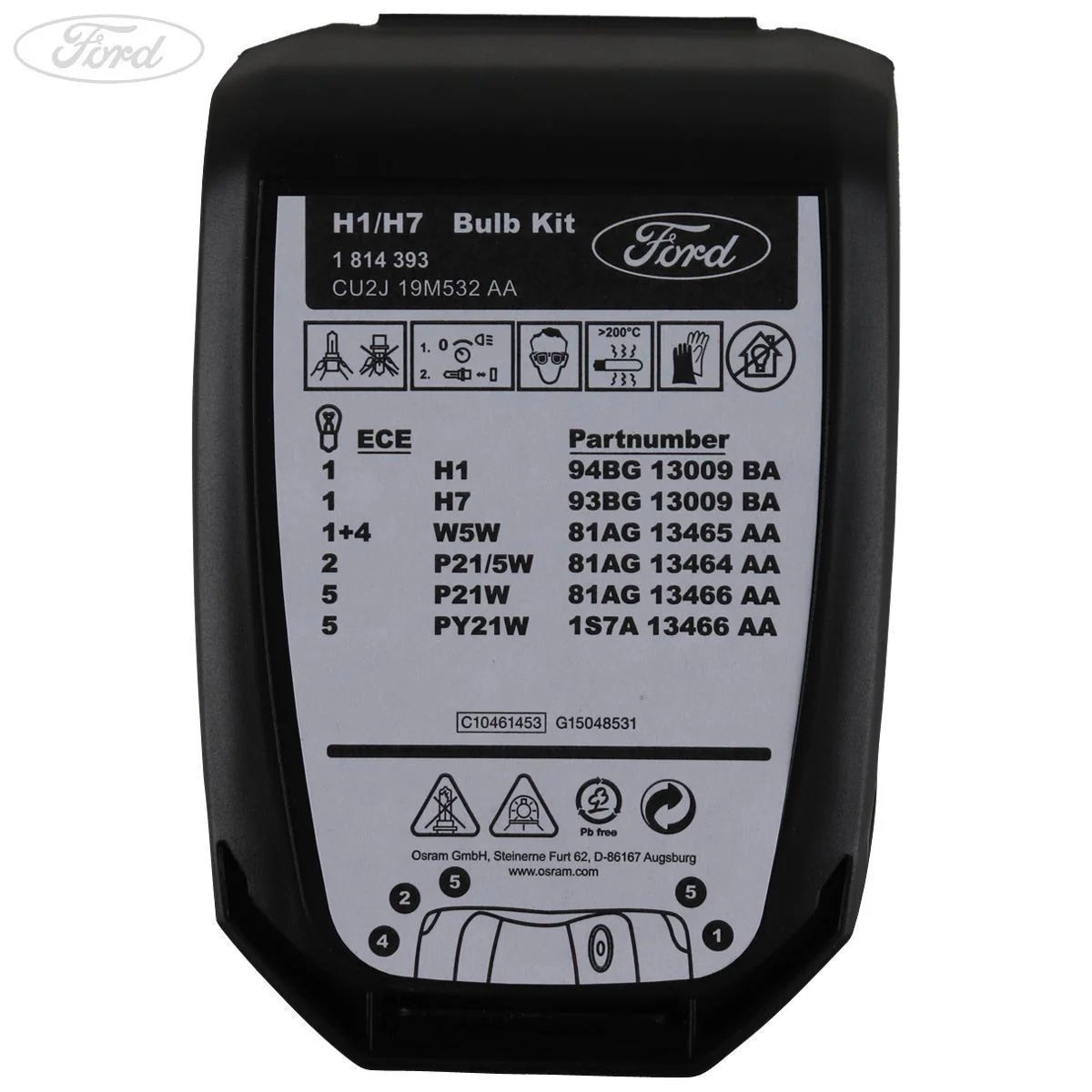 Kit de bombillas de emergencia tipo H1 H7 originales para Ford Focus Fiesta KA StreetKa 1814983 - Image 5