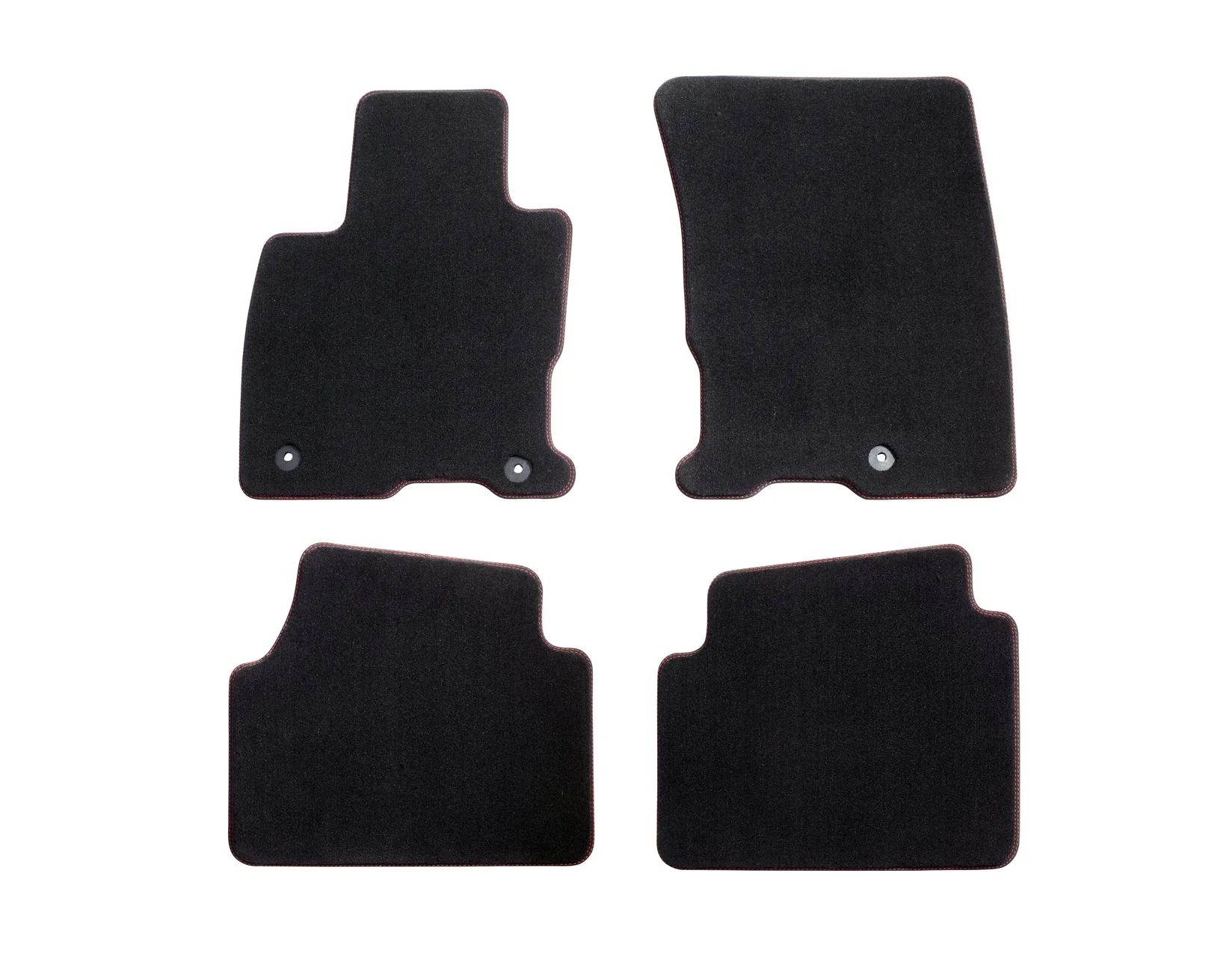 Kuga Alfombrillas de terciopelo premium delanteras y traseras, negras con doble costura en rojo. - Image 3