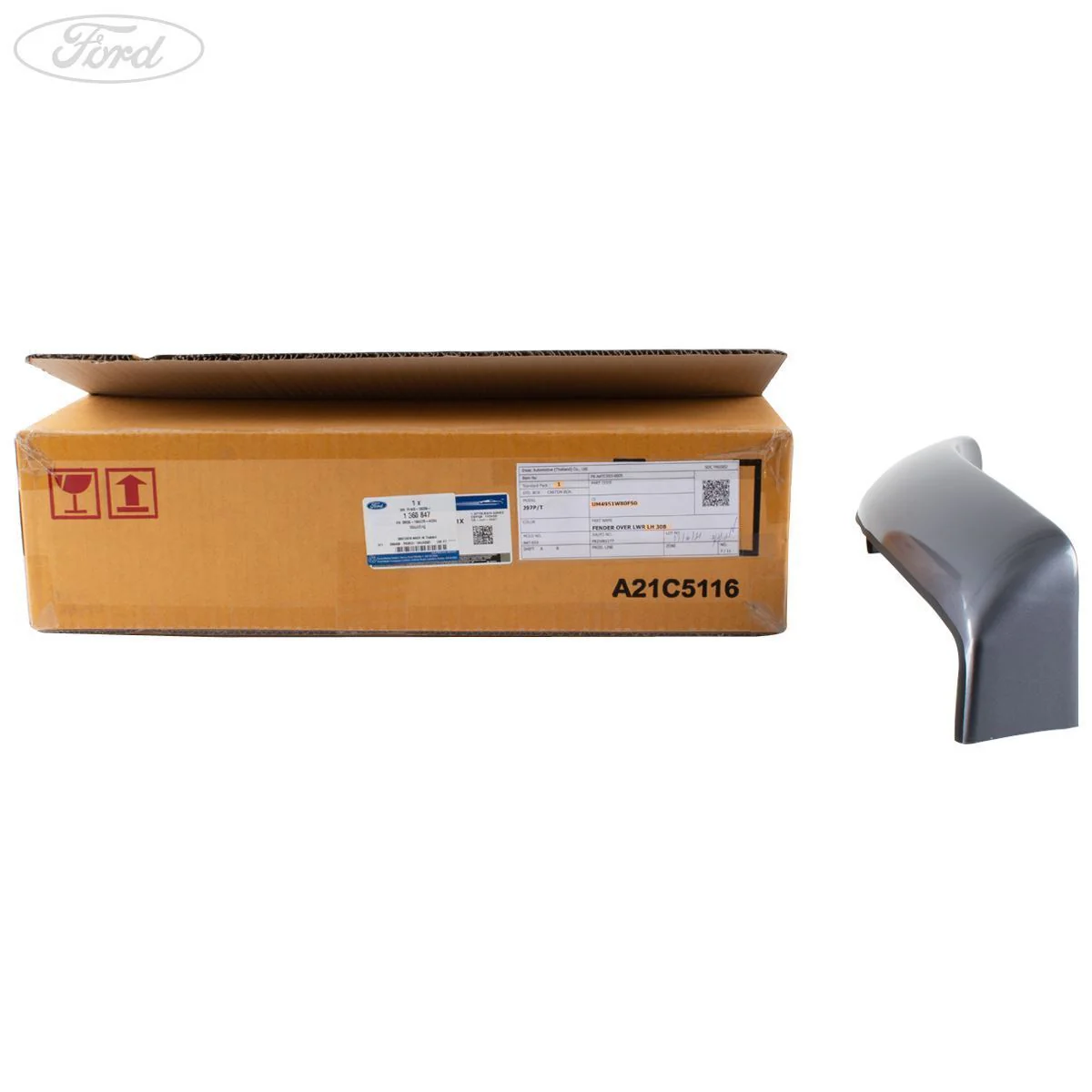 Molduras de carrocería para paso de rueda delantero N/S (lado del conductor) color gris titanio originales para Ford Ranger 1360847 - Image 4