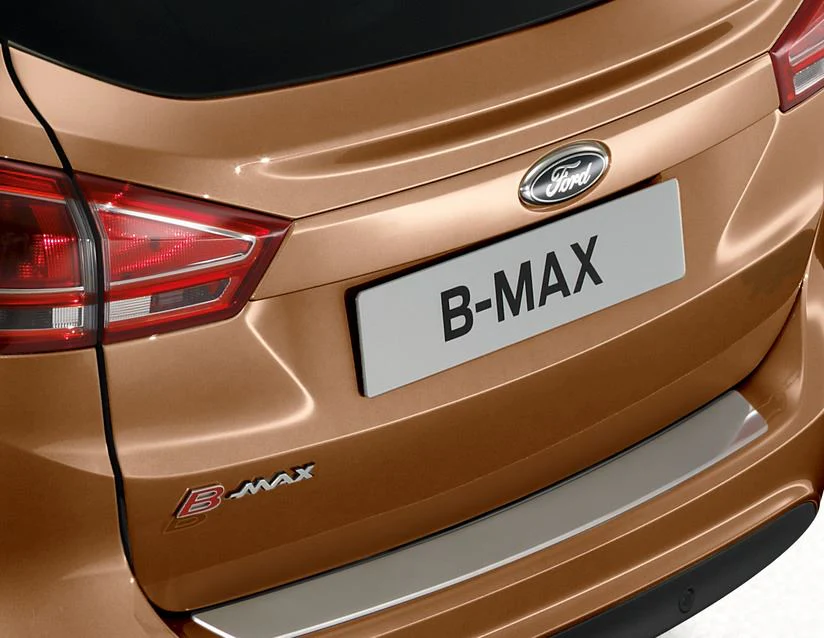 Original Ford B-MAX Lámina protectora de paragolpes trasero placa de acero inoxidable pulido. - Image 2