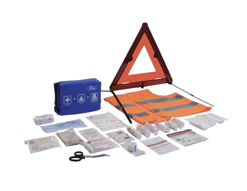 Original Ford BotiquÃn de primeros auxilios con triángulo de emergencia y chaleco de emergencia. - Image 15