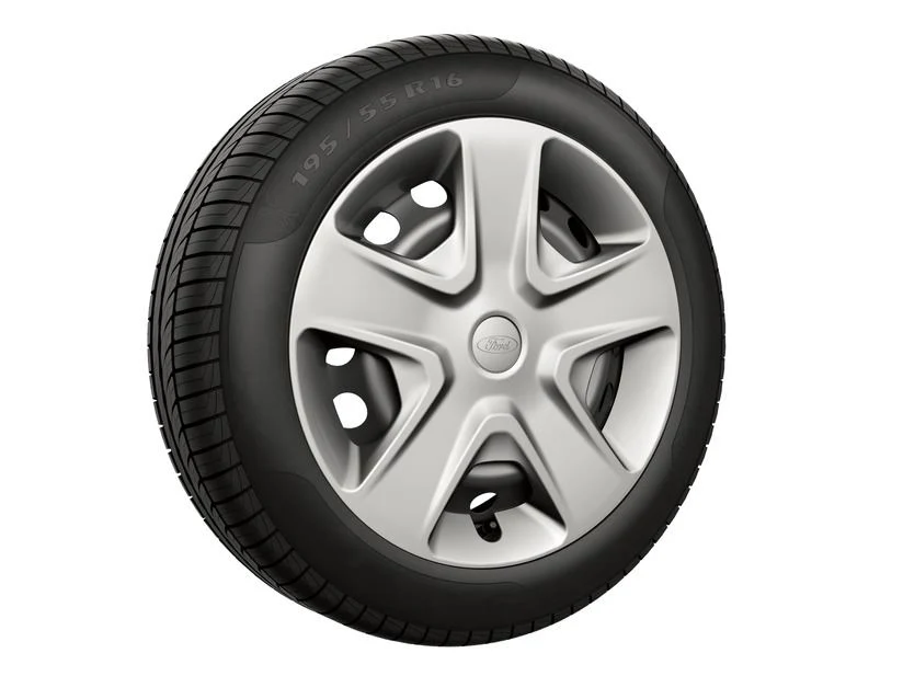 Original Ford Fiesta Mk8 Cubierta de rueda de acero de 16" Trim 5 radios plateado 2017- 2120395 - Image 10