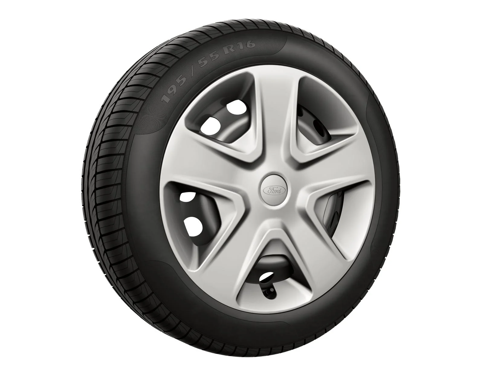 Original Ford Fiesta Mk8 Cubierta de rueda de acero de 16" Trim 5 radios plateado 2017- 2120395 - Image 6