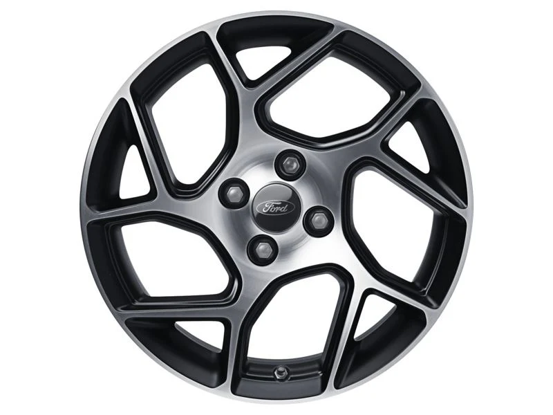 Original Ford Fiesta Mk8 Rueda de aleación de 17" 5x2 radios negro mate mecanizado 2169241 - Image 5