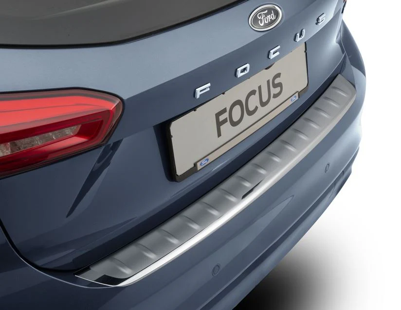 Original Ford Focus Lámina protectora de paragolpes trasero placa de acero inoxidable. - Image 2