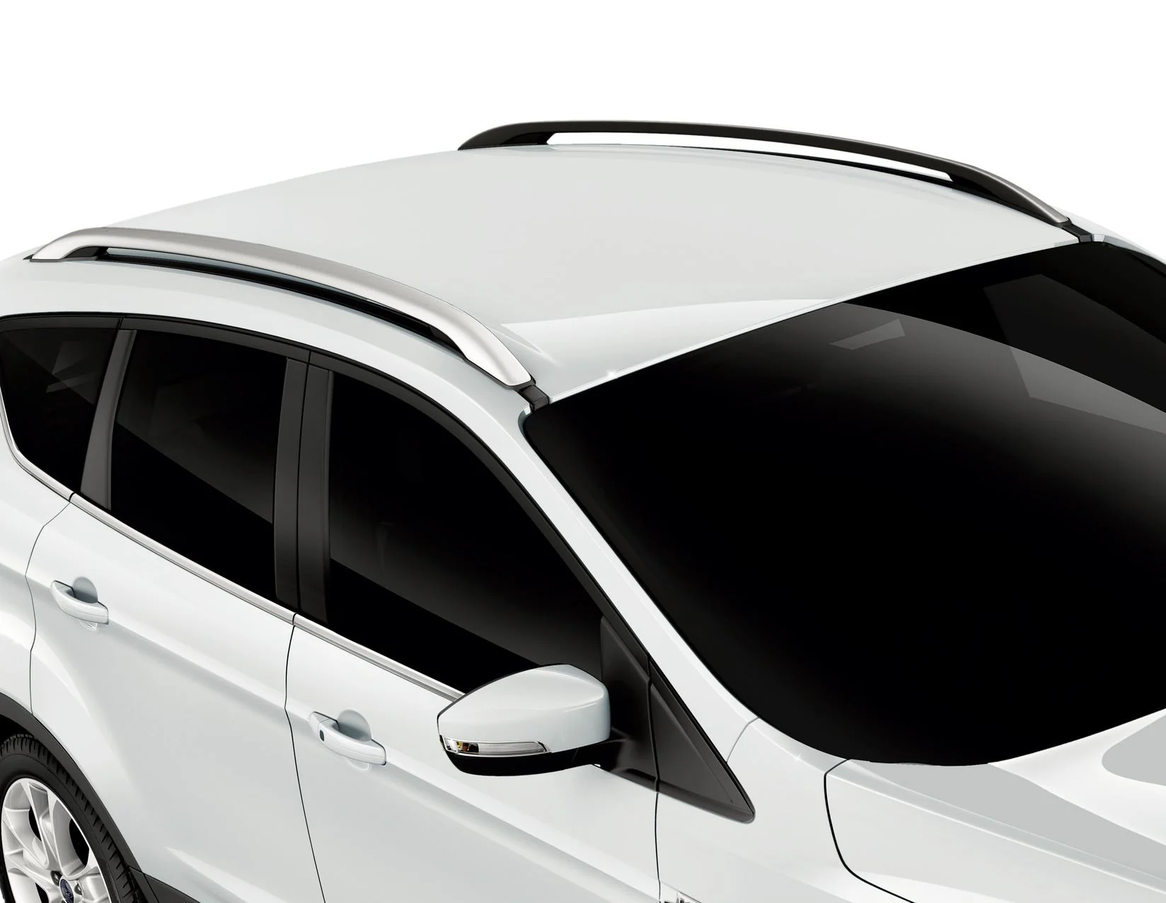 Original Ford Kuga Barras longitudinales portaequipajes para techo en color plata. - Image 3