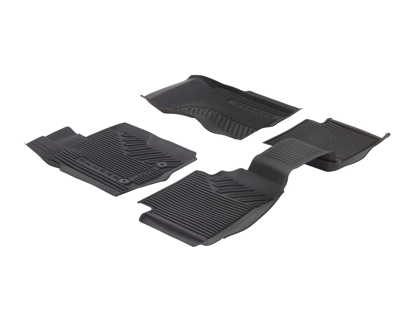 Kit de alfombrillas de goma delanteras y traseras Ranger manual 2022+ negro excepto Raptor y Platinum - Image 3