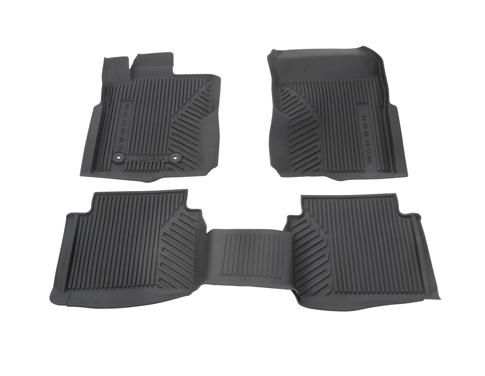 Kit de alfombrillas de goma delanteras y traseras Ranger manual 2022+ negro excepto Raptor y Platinum - Image 5
