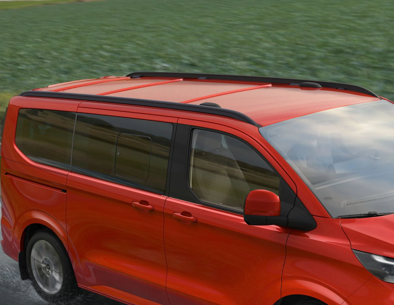 Original Ford Tourneo/Transit Custom Barras longitudinales portaequipajes para techo color negro - Image 6