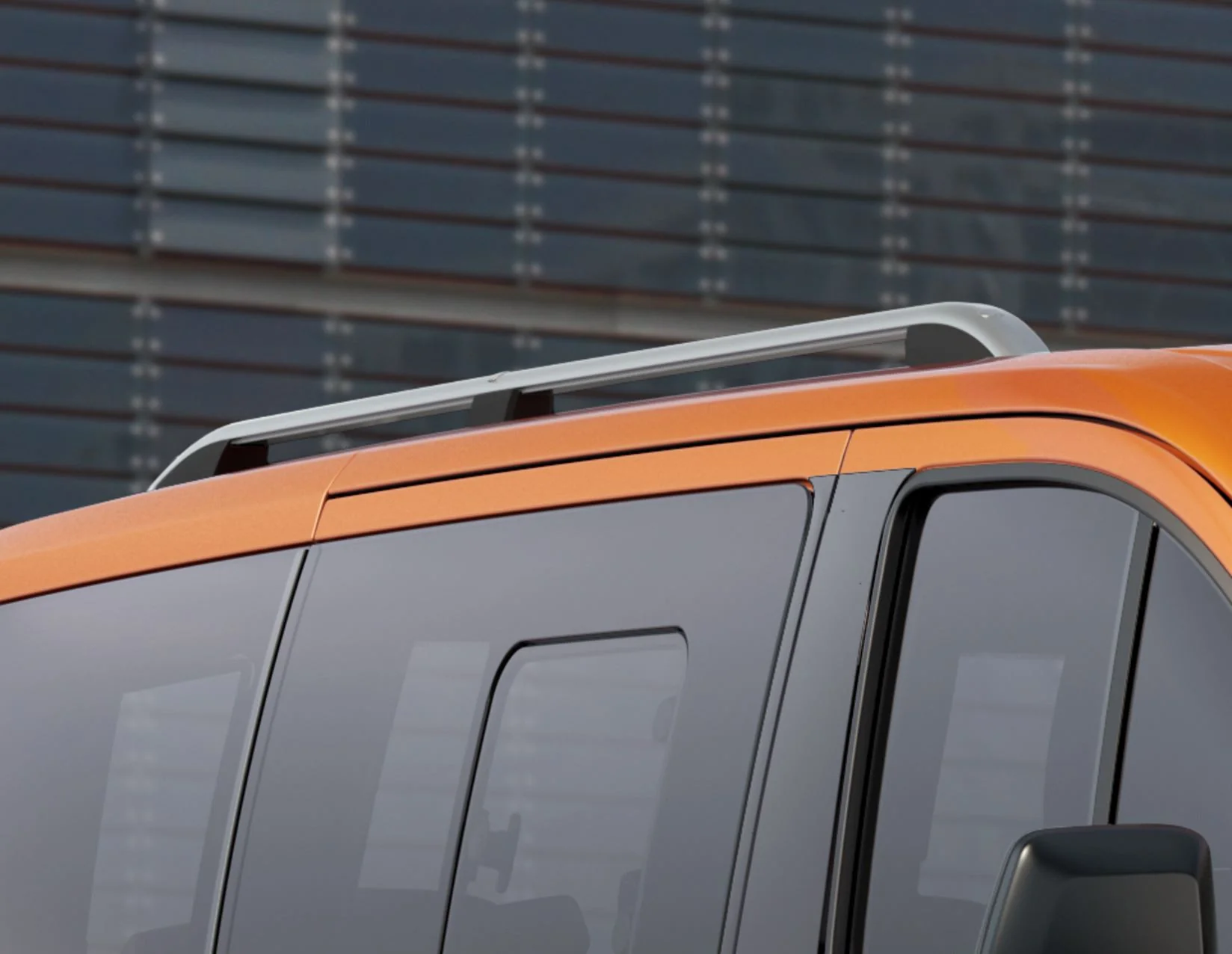 Original Ford Tourneo/Transit Custom Barras longitudinales portaequipajes para techo de color plateado