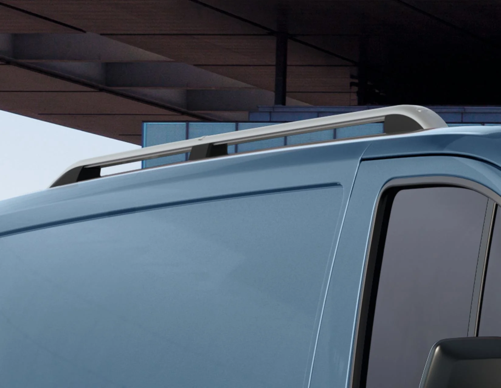 Original Ford Tourneo/Transit Custom Barras longitudinales portaequipajes para techo de color plateado - Image 10