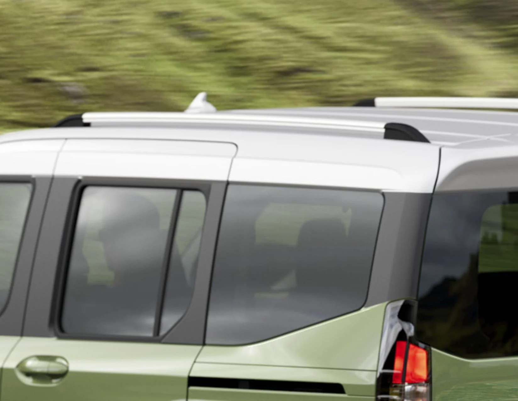 Original Ford Transit/Tourneo Courier Barras longitudinales portaequipajes para techo raíl individual para el lado izquierdo - Image 6