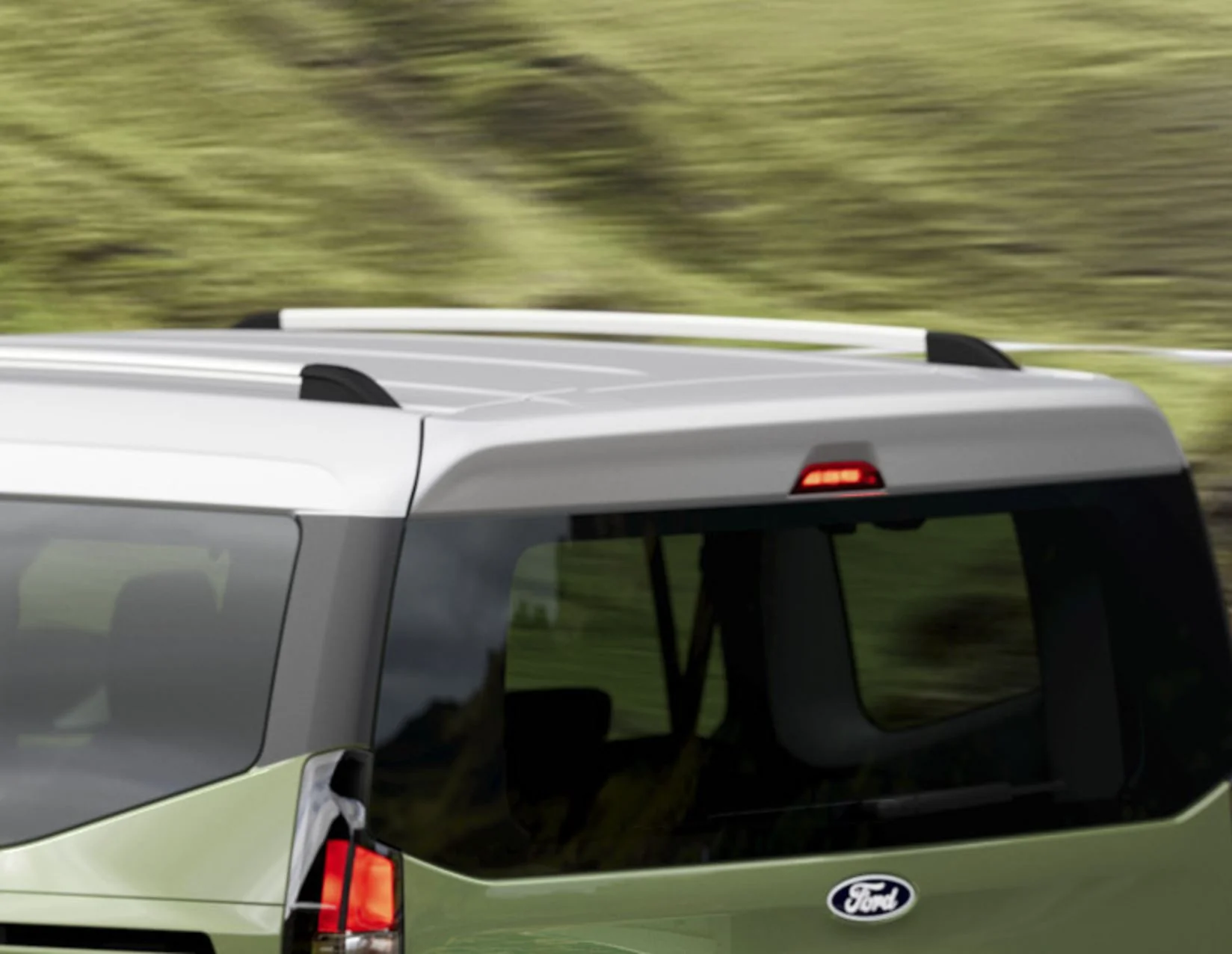 Original Ford Transit/Tourneo Courier Barras longitudinales portaequipajes para techo raíl individual para el lado izquierdo - Image 6