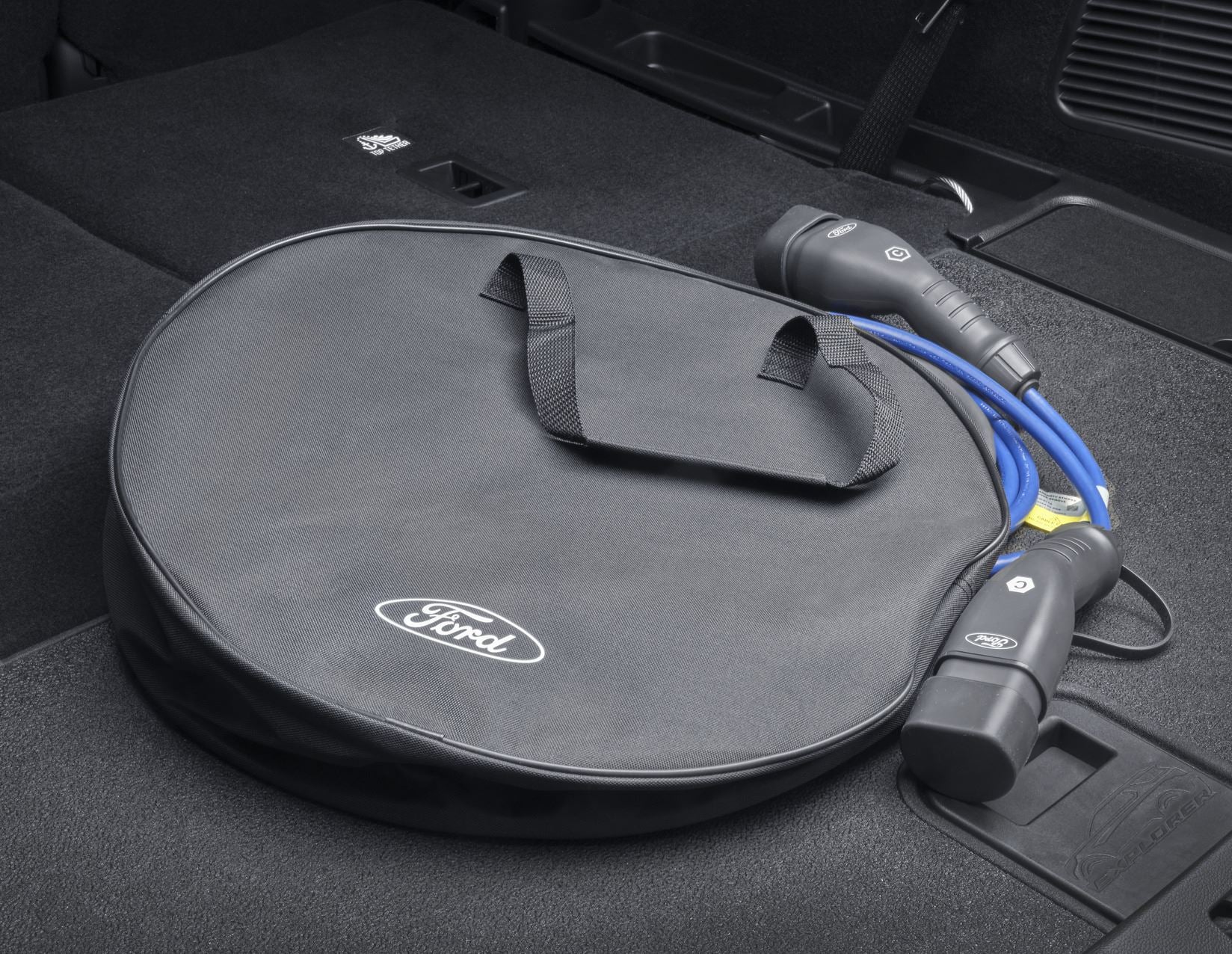 Original Ford Kuga Mustang Mach-E Explorer 2019+ Bolsa para cable de carga negra 2495739 - Image 7