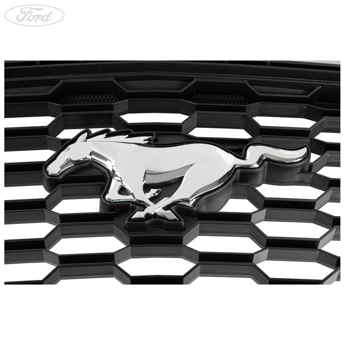Parrilla del. Mustang negro carbono con emblema 03/2015- 1927986