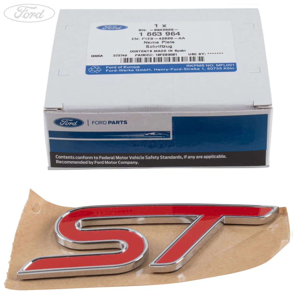 Placa con emblema rojo cromado de la parte trasera original para Ford Puma ST 2020-2024 1863964 - Image 6