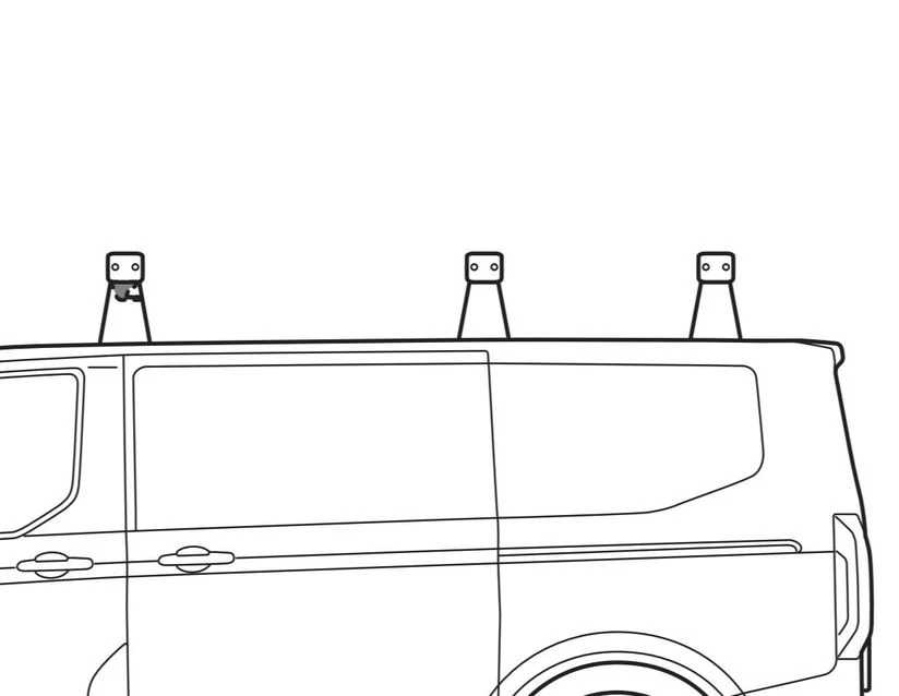 Ford Tourneo/Transit Custom Q-Top® (Q-Tech)* Portaequipajes juego de tres barras transversales - Image 10