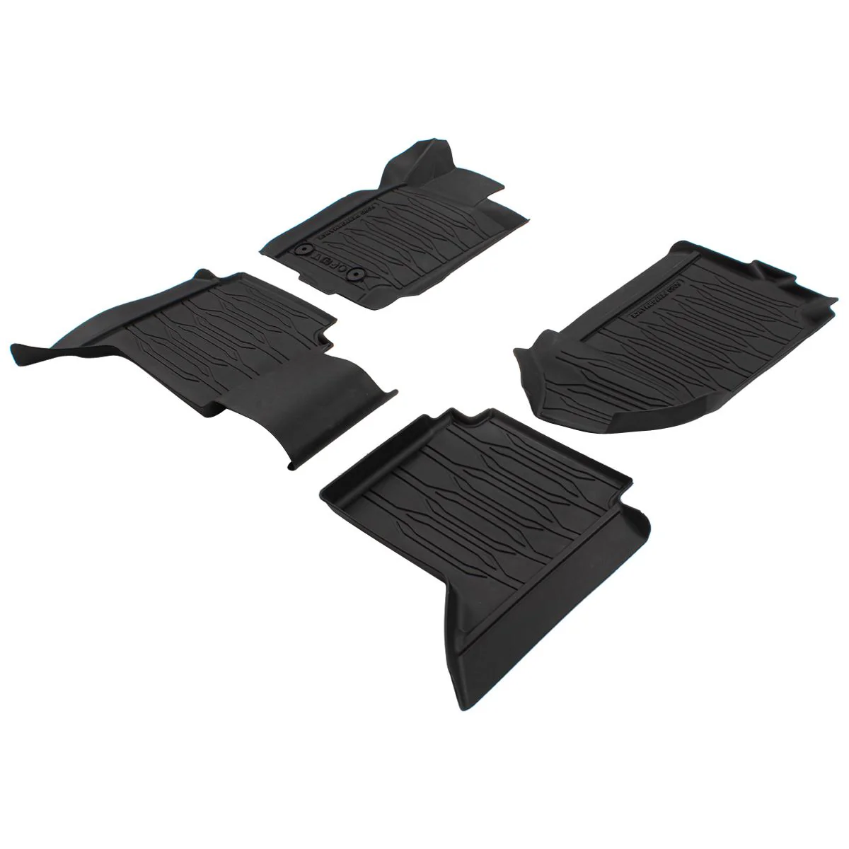Ranger Alfombrillas de goma delanteras y traseras, en color negro, estilo bandeja con bordes elevados. - Image 21