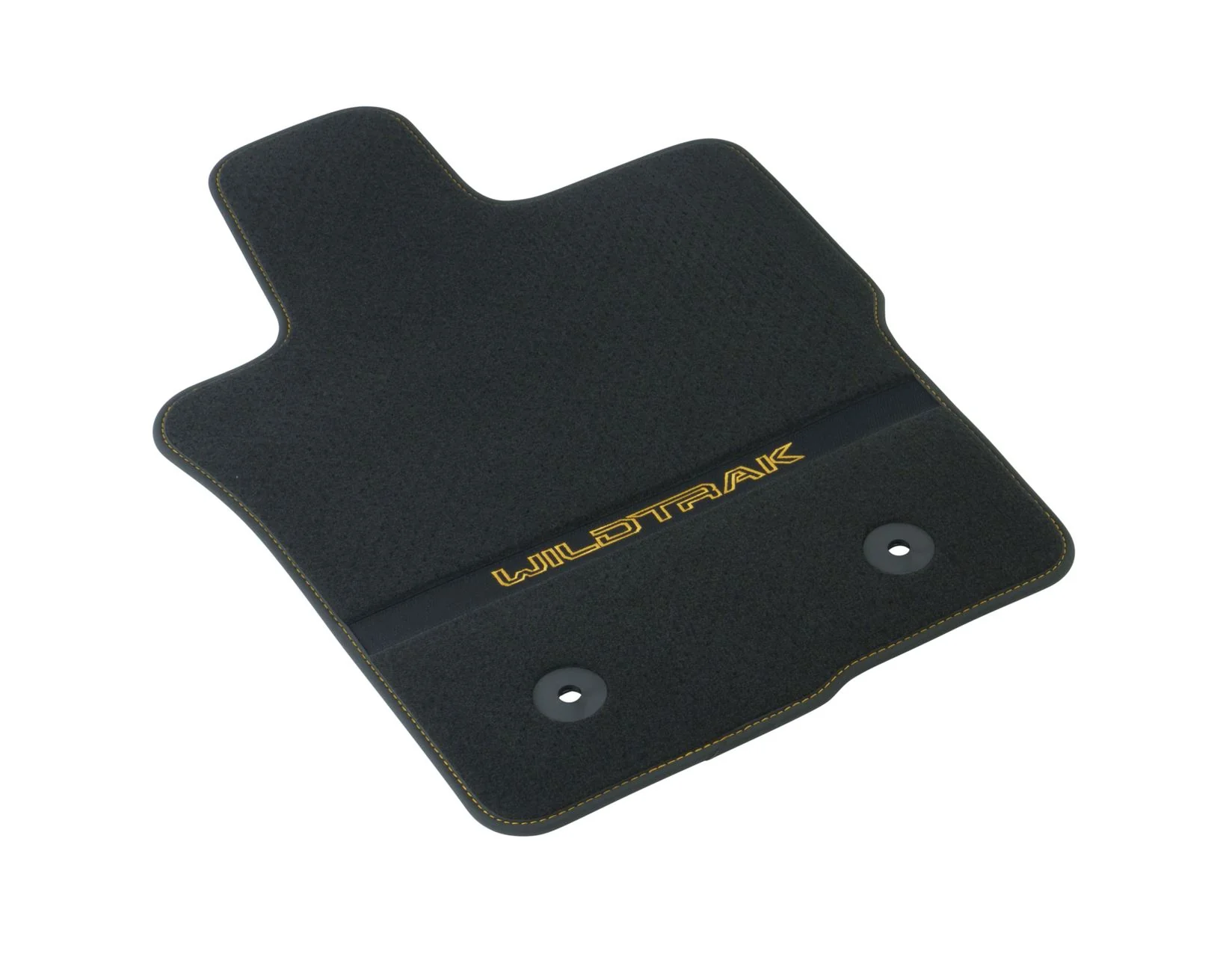 Kit de alfombrillas de moqueta delanteras y traseras Ranger Wildtrak automática 2022+ negro con logo amarillo - Image 6