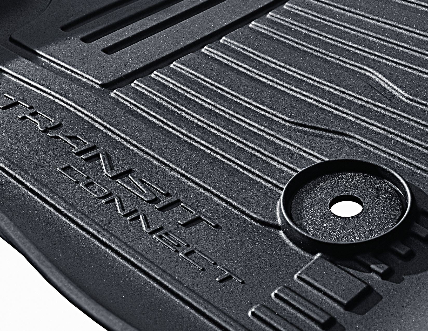 Transit Connect Alfombrillas de goma delanteras, en color negro, estilo bandeja con bordes elevados. - Image 4